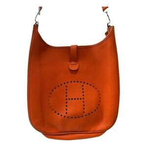 Hermès Evelyne PM Orange Leather Crossbody Shoulder Bag